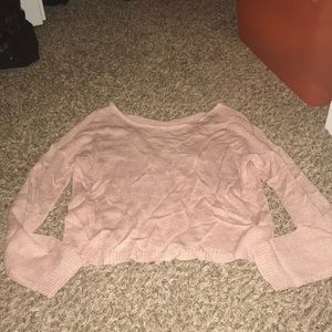 Cropped pink sweater
